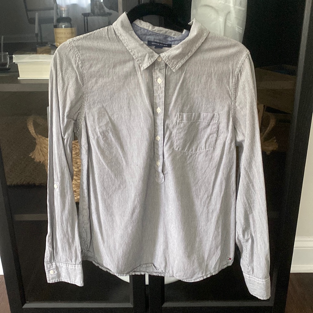 Tommy Hilfiger Women's Cotton Easy Care Striped Popover Shirt